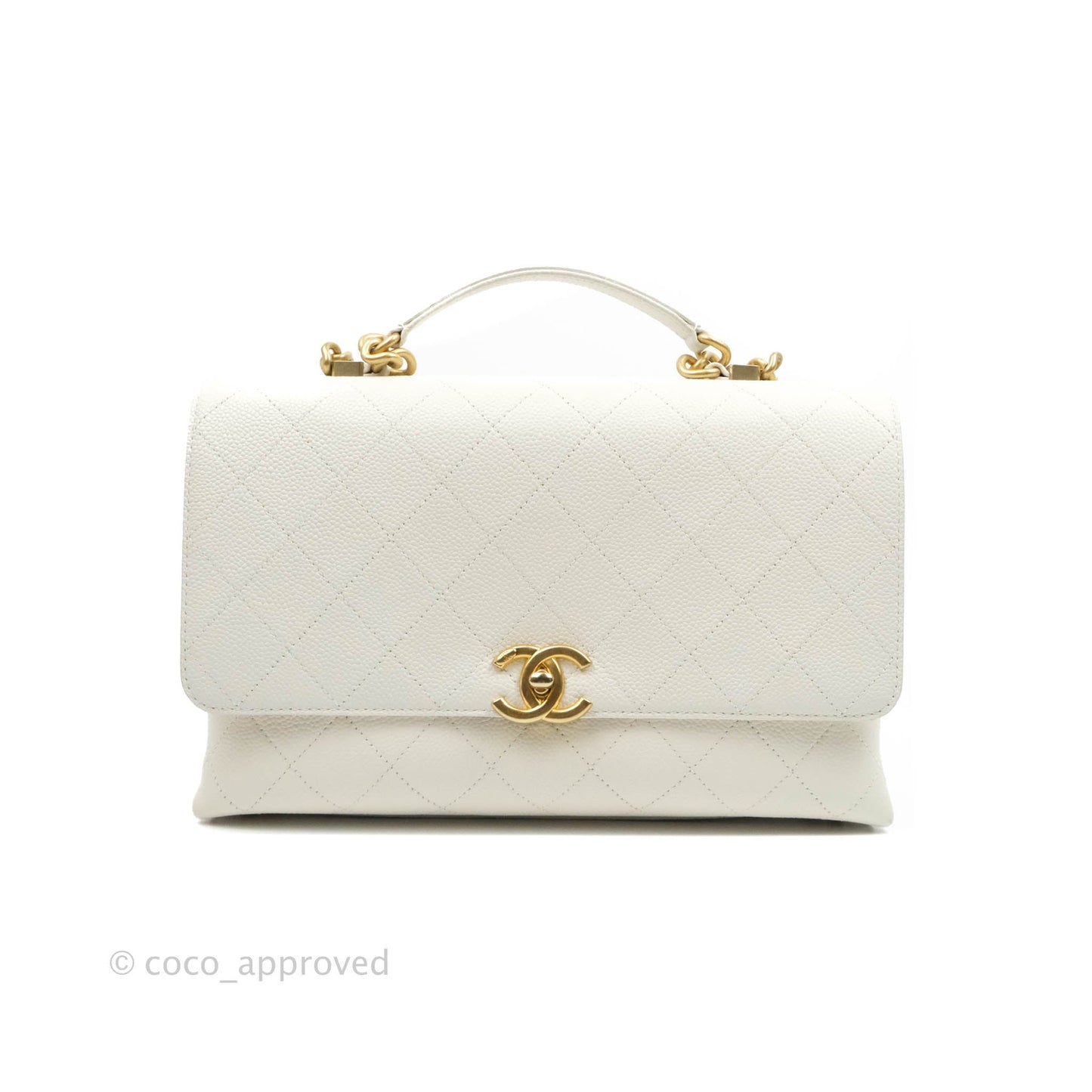 Chanel Medium Chic Affinity Grained Calfskin White Gold Hardware