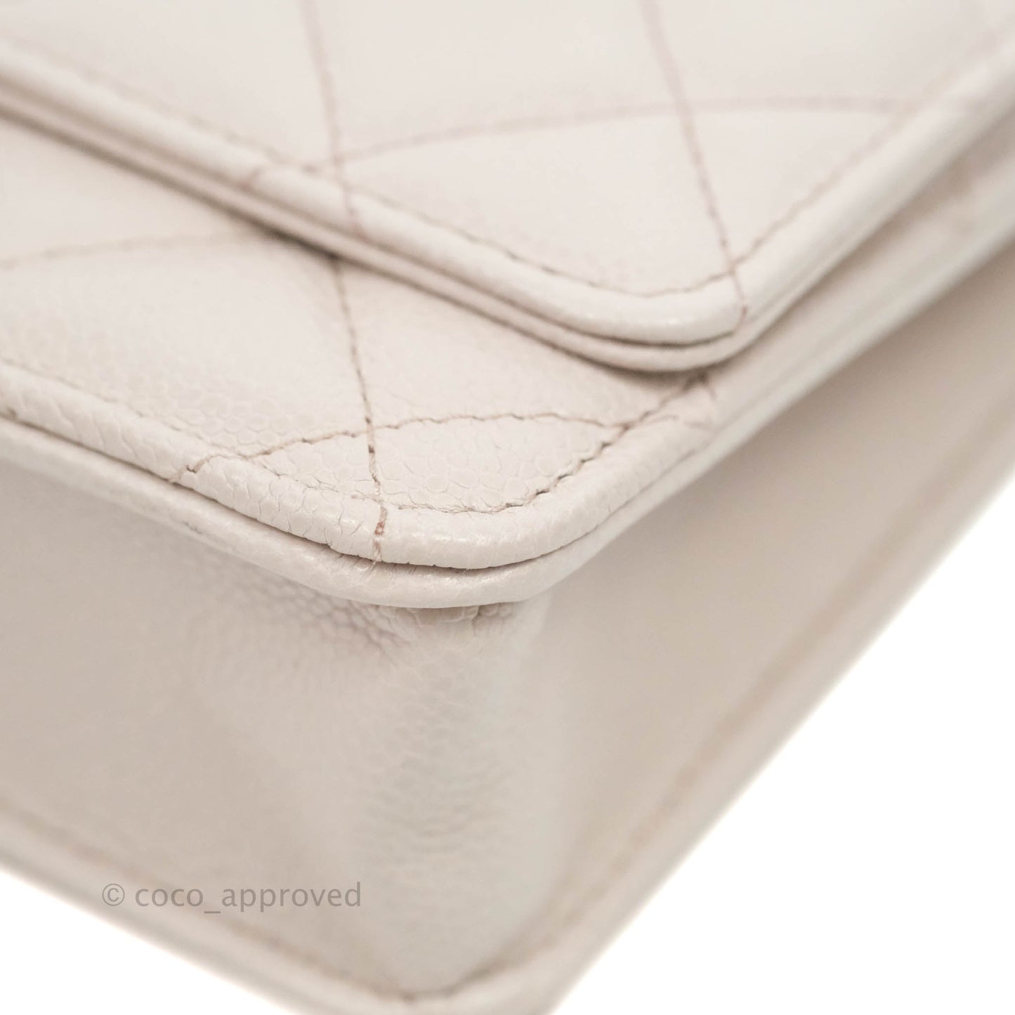 Chanel Quilted WOC Lilac Caviar CC Coco Chain Gold Hardware