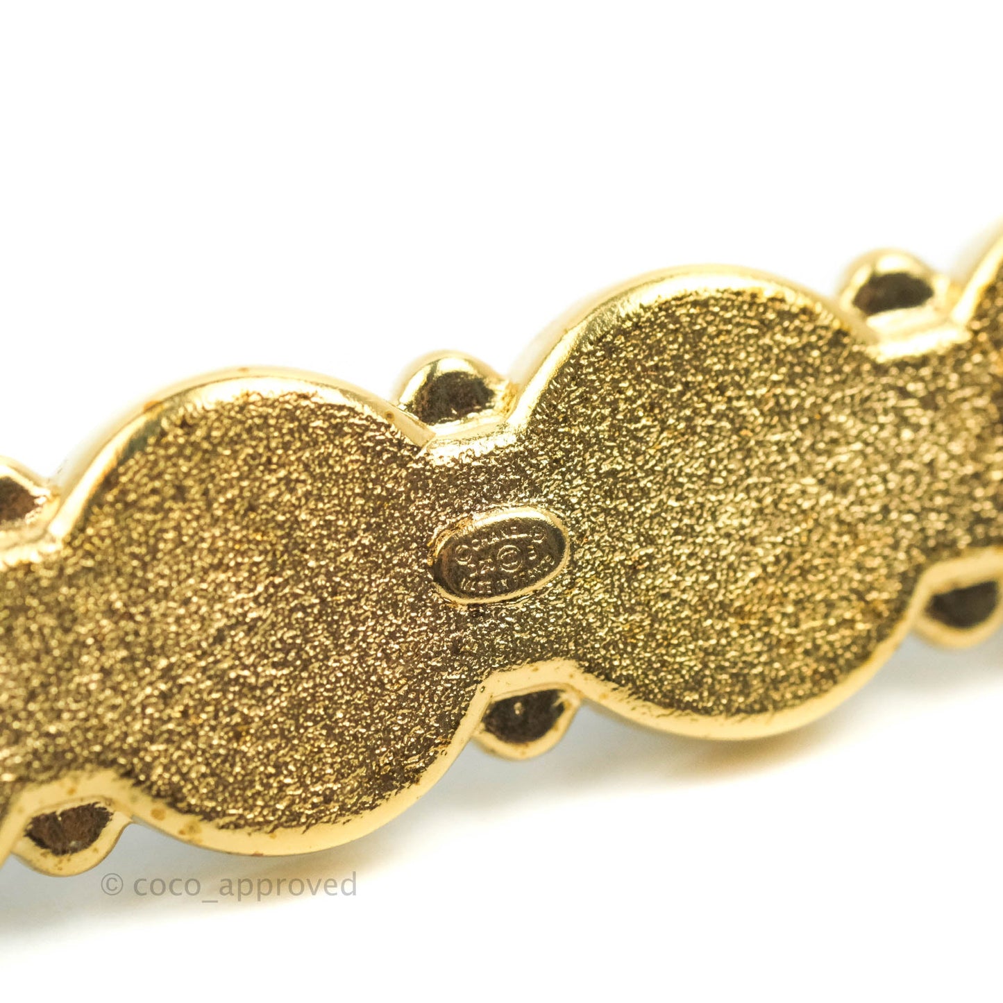 Chanel Clip Barrette Gold Black Crystal 20B