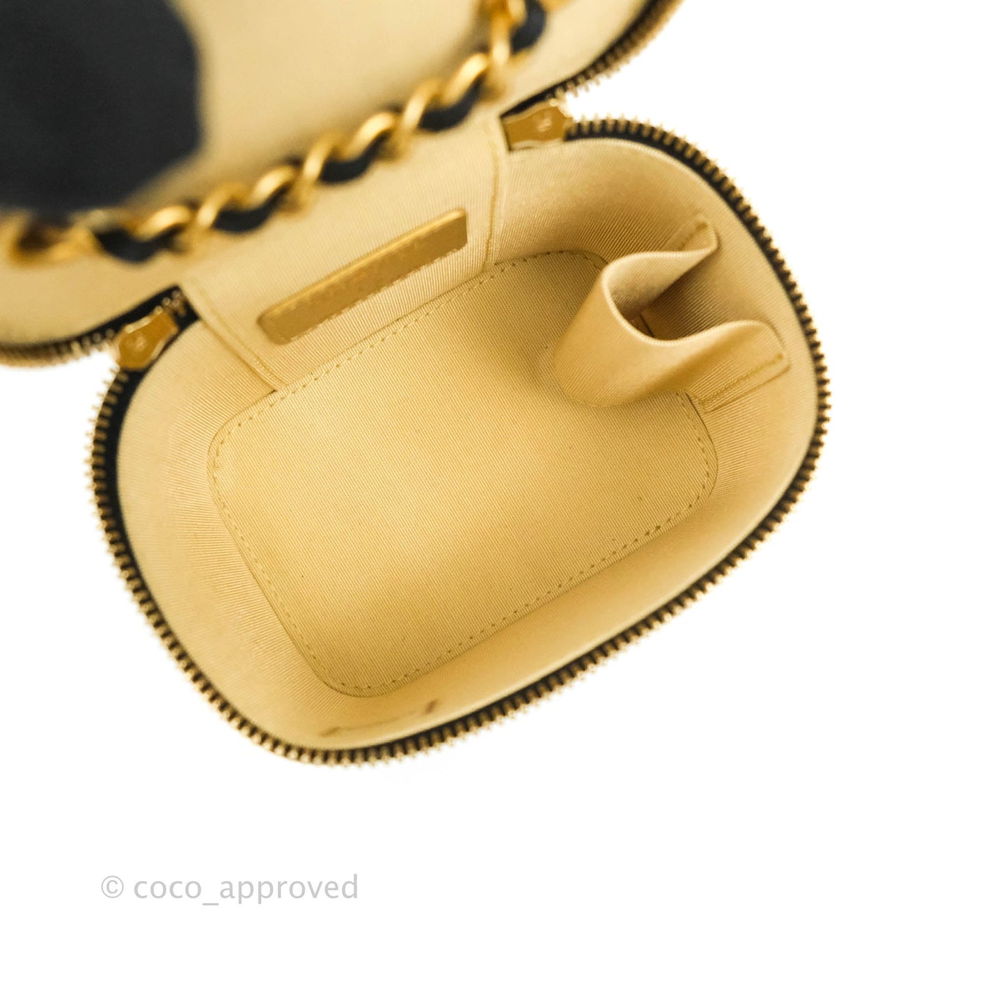 Chanel Classic Mini Pearl Crush Vanity With Chain Black Lambskin Aged Gold Hardware