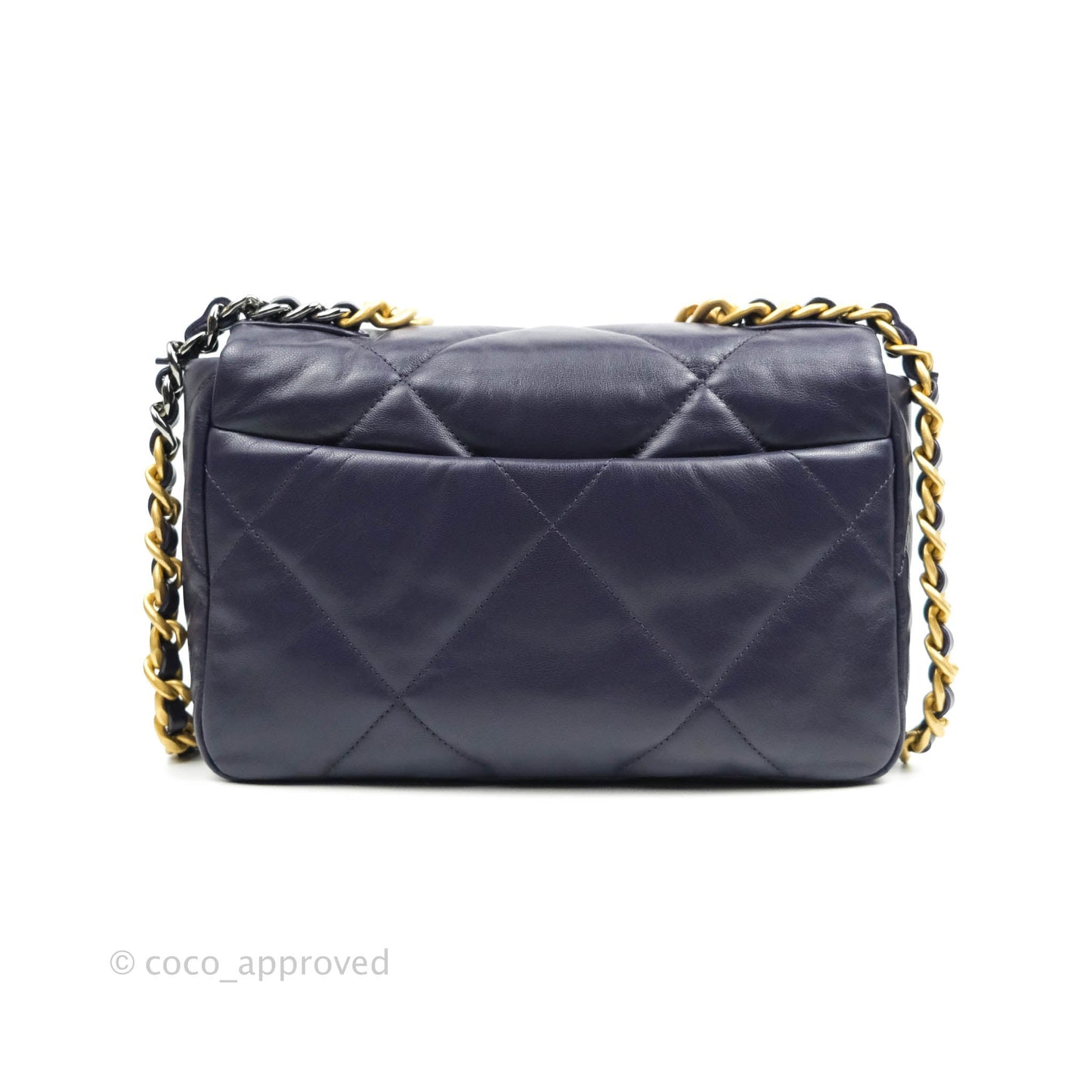 Chanel 19 Small Dark Purple Mixed Hardware