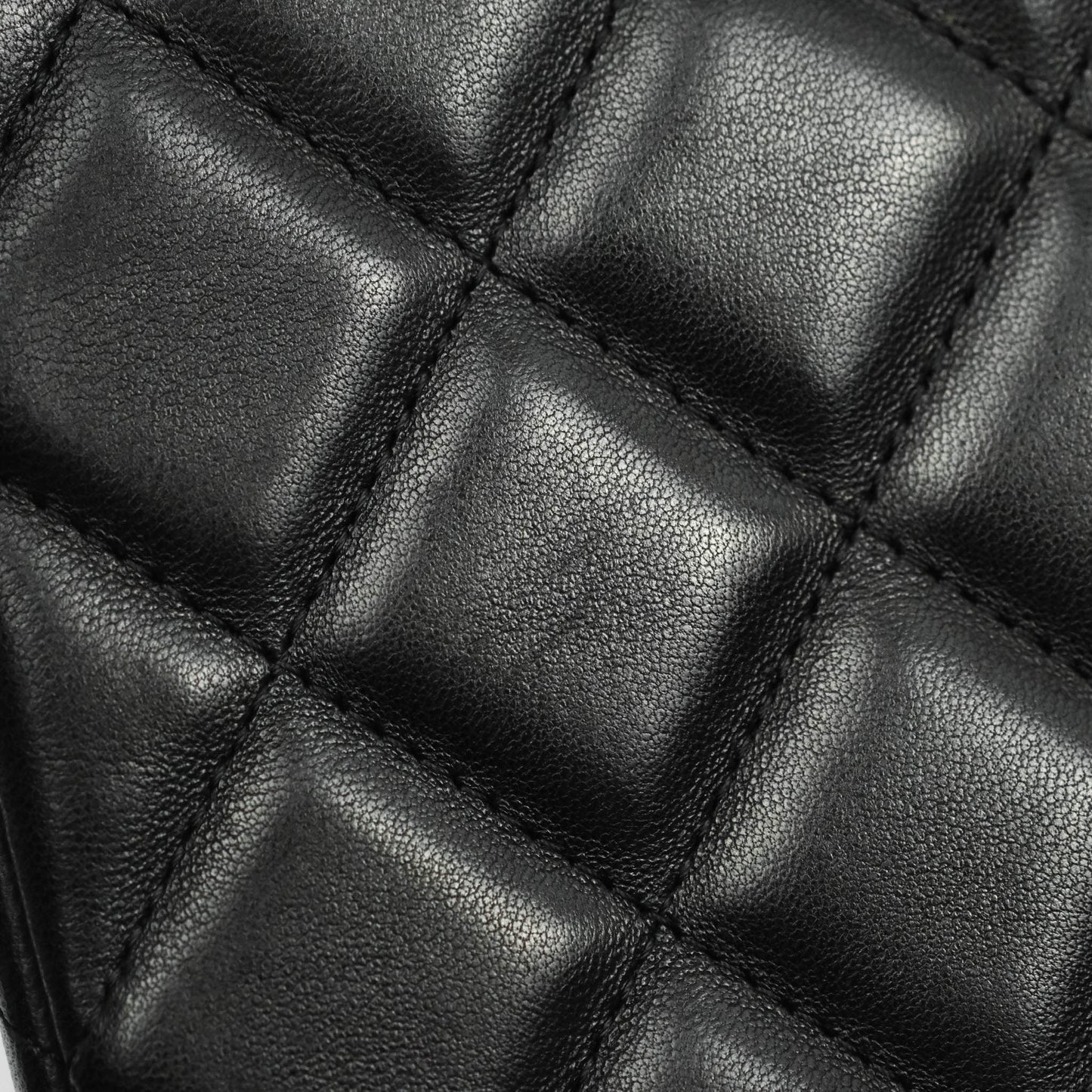 Chanel Quilted Clutch with Chain Black Lambskin Silver Hardware