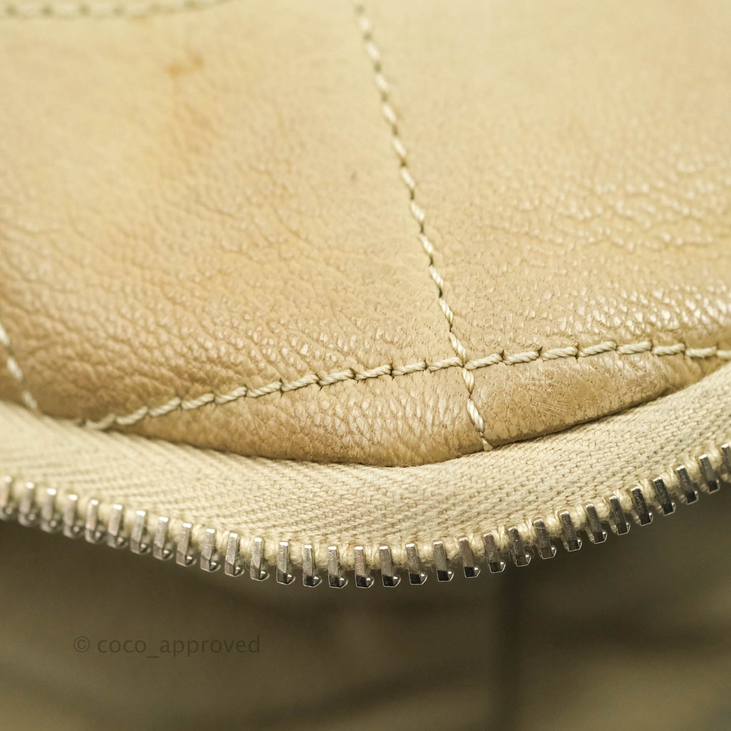 Chanel Yacht Expandable Shoulder Bag Beige Calfskin Tote