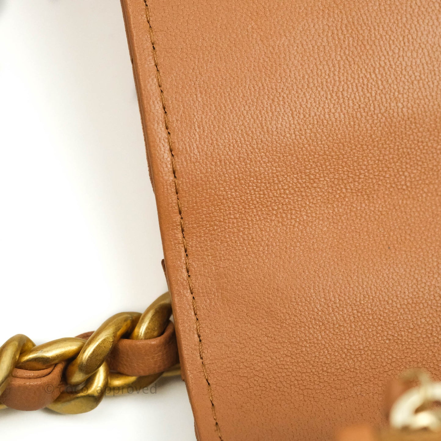 Chanel 19 Wallet on Chain WOC Dark Beige Caramel Lambskin Mixed Hardware 21K