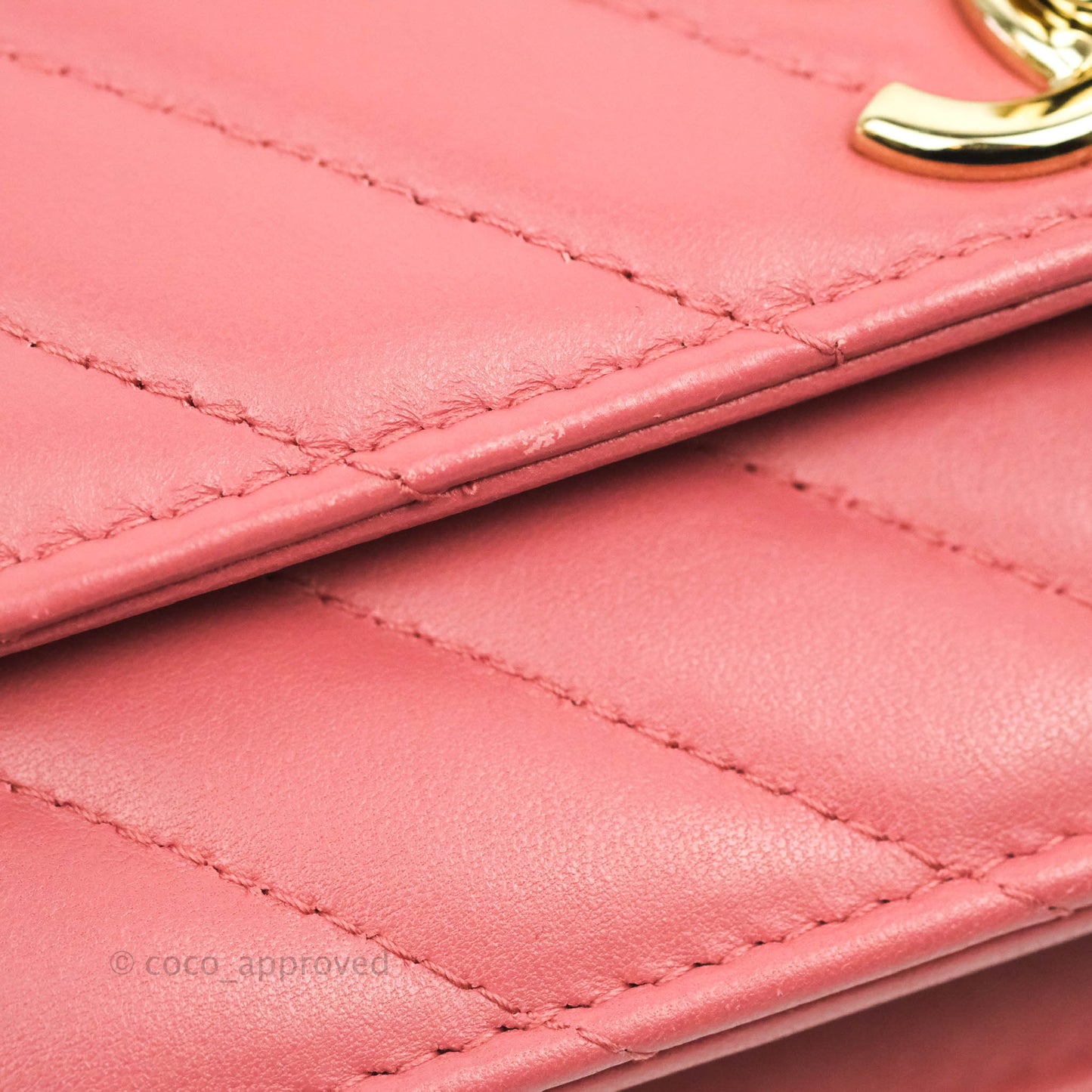 Chanel Trendy CC WOC Wallet on Chain Chevron Pink Lambskin Gold Hardware