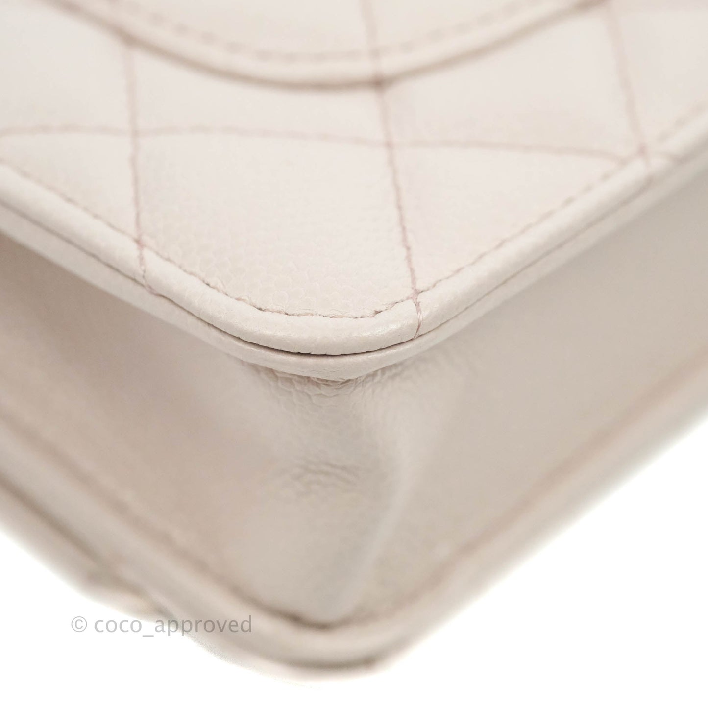 Chanel Quilted WOC Lilac Caviar CC Coco Chain Gold Hardware