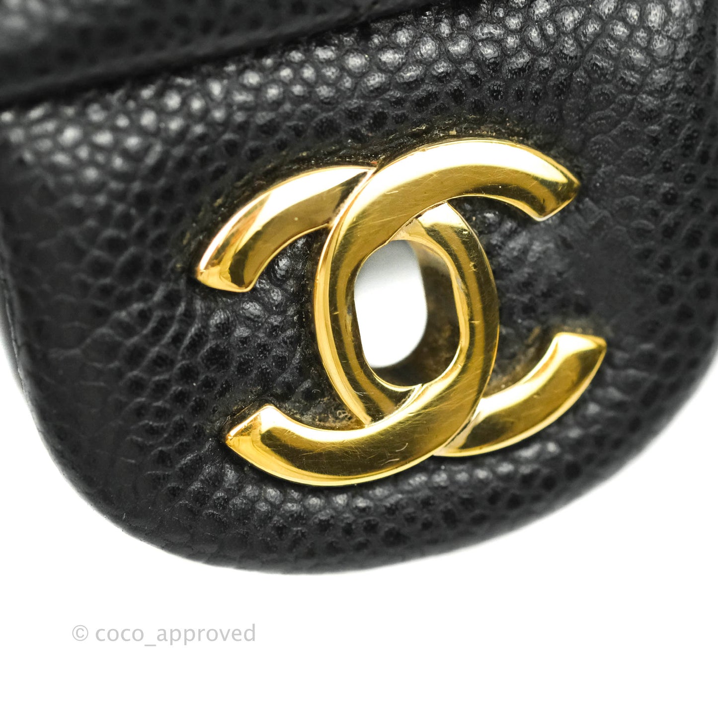 Chanel Quilted Mini Rectangular Flap Black Caviar Gold Hardware 18S
