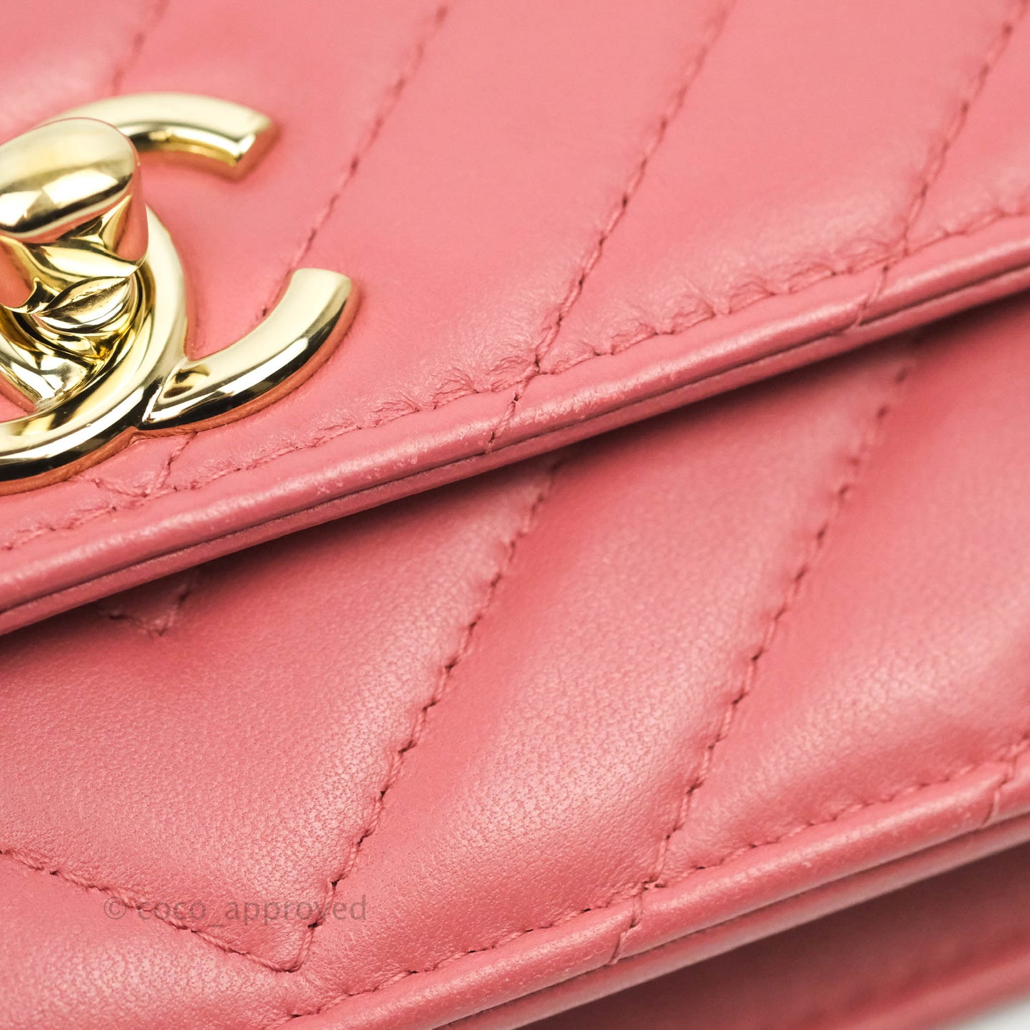 Chanel Trendy CC WOC Wallet on Chain Chevron Pink Lambskin Gold Hardware