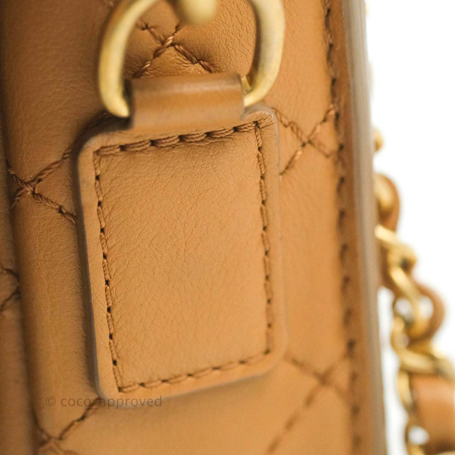Chanel Quilted Flap With Coin Purse Caramel Calfskin Aged Gold Hardware 19K