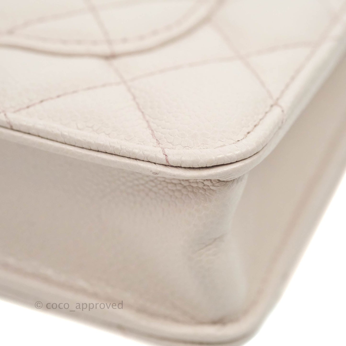 Chanel Quilted WOC Lilac Caviar CC Coco Chain Gold Hardware