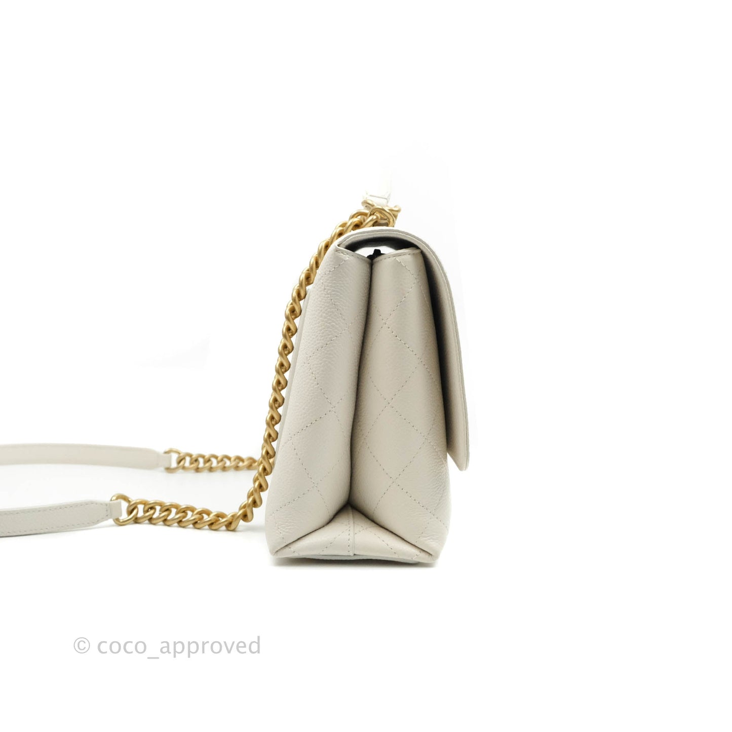 Chanel Medium Chic Affinity Grained Calfskin White Gold Hardware