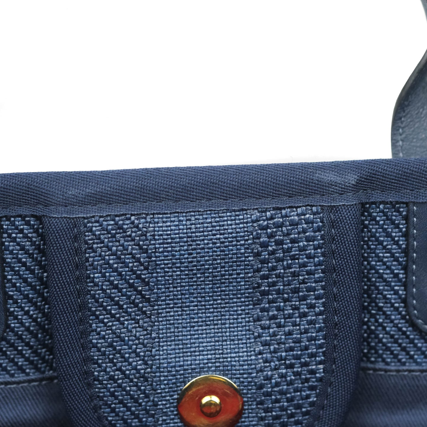 Chanel Large Deauville Navy Blue Canvas Gold Hardware