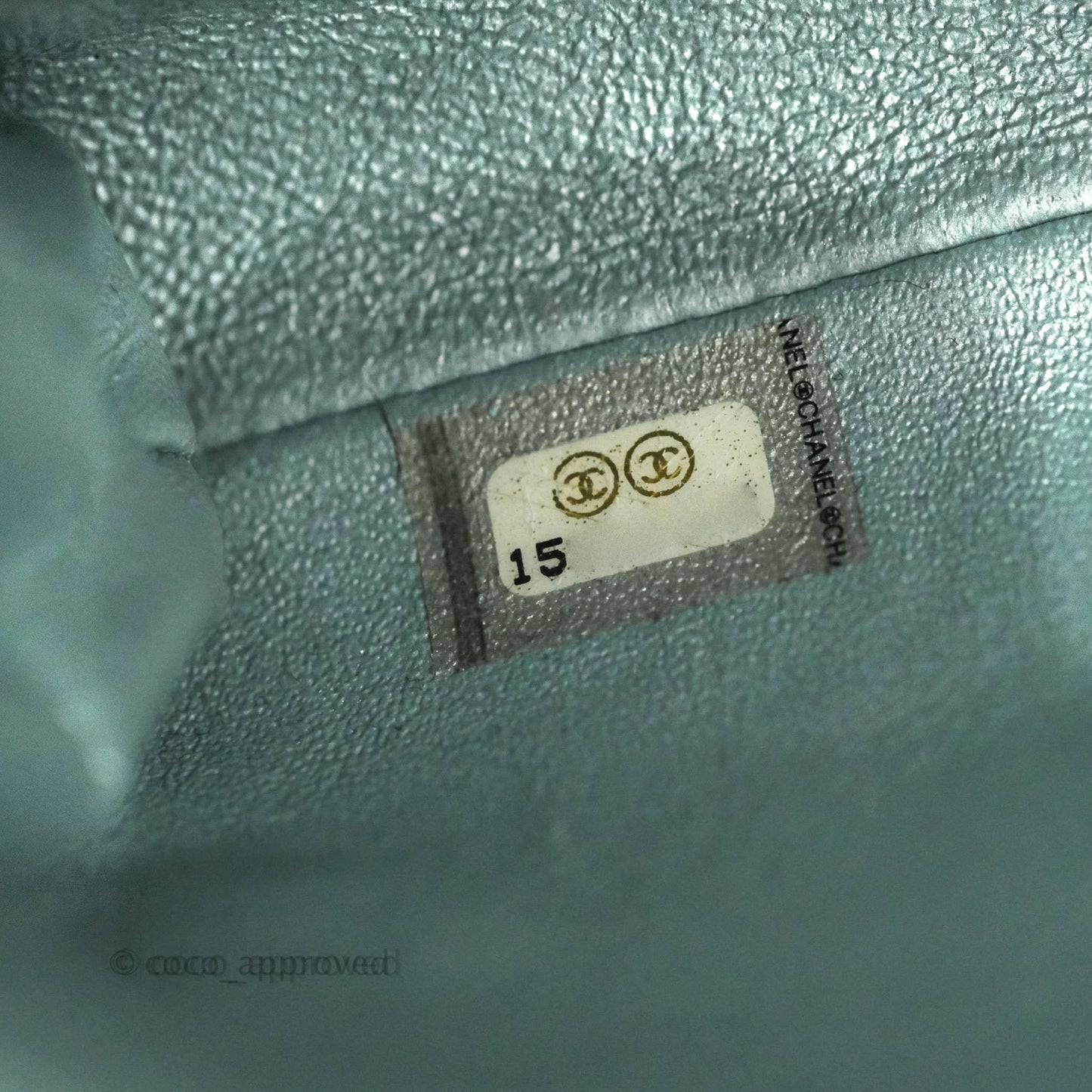 Chanel Quilted Clutch with Chain Silver Lambskin Matte Silver Hardware
