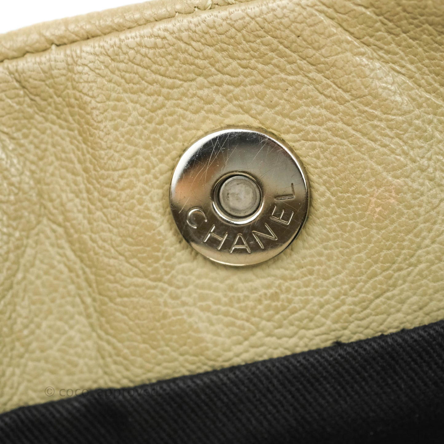 Chanel Yacht Expandable Shoulder Bag Beige Calfskin Tote