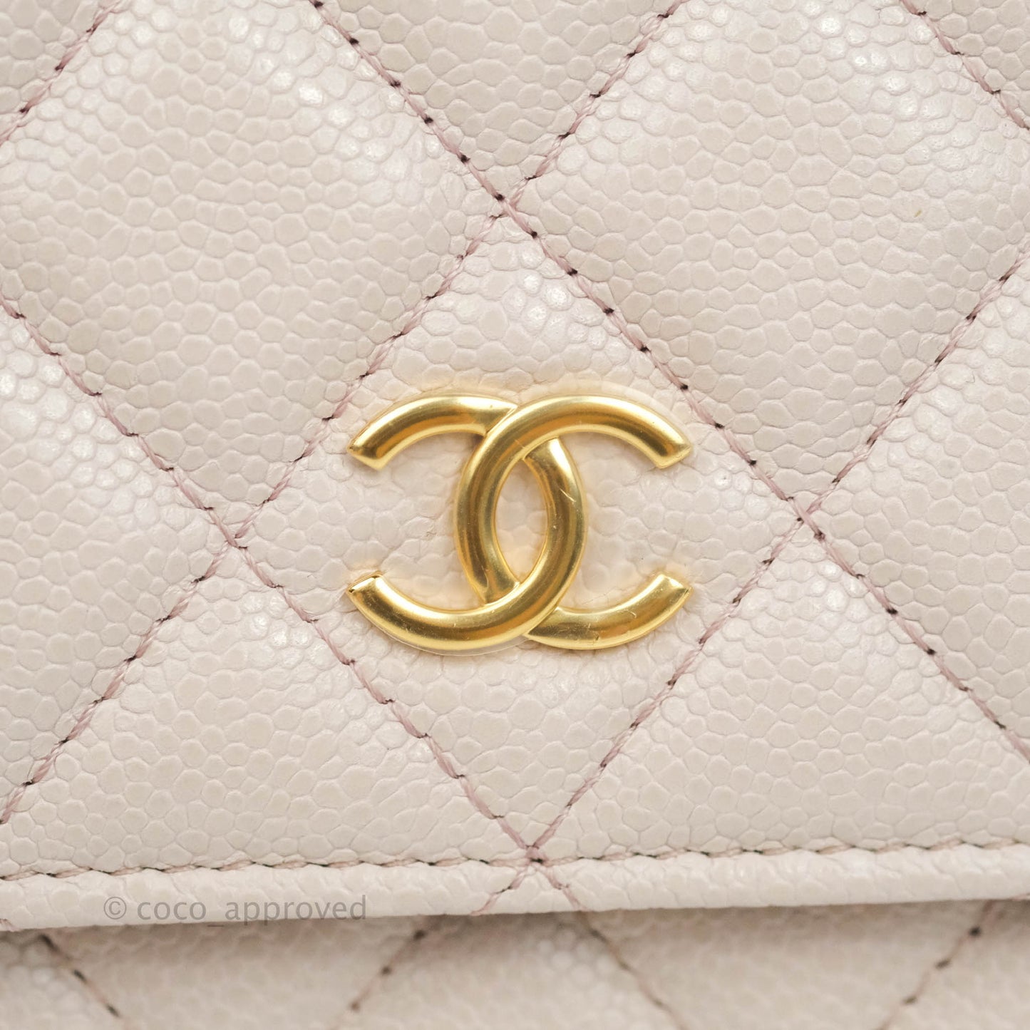 Chanel Quilted WOC Lilac Caviar CC Coco Chain Gold Hardware