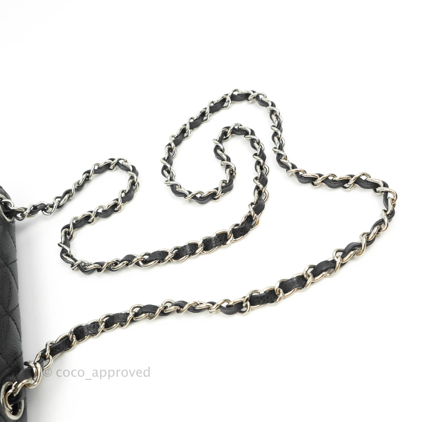 Chanel Mini Square Quilted Black Caviar Silver Hardware