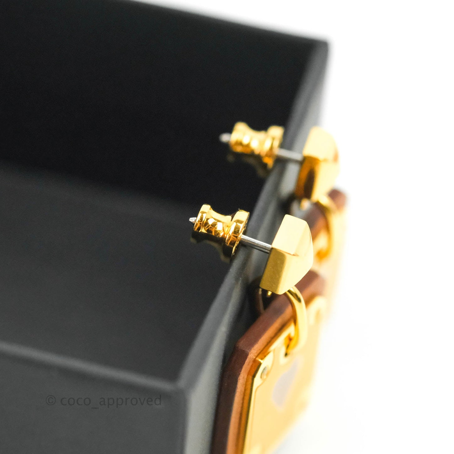 Hermès As De Coeur Drop Earrings Gold Swift Gold Hardware