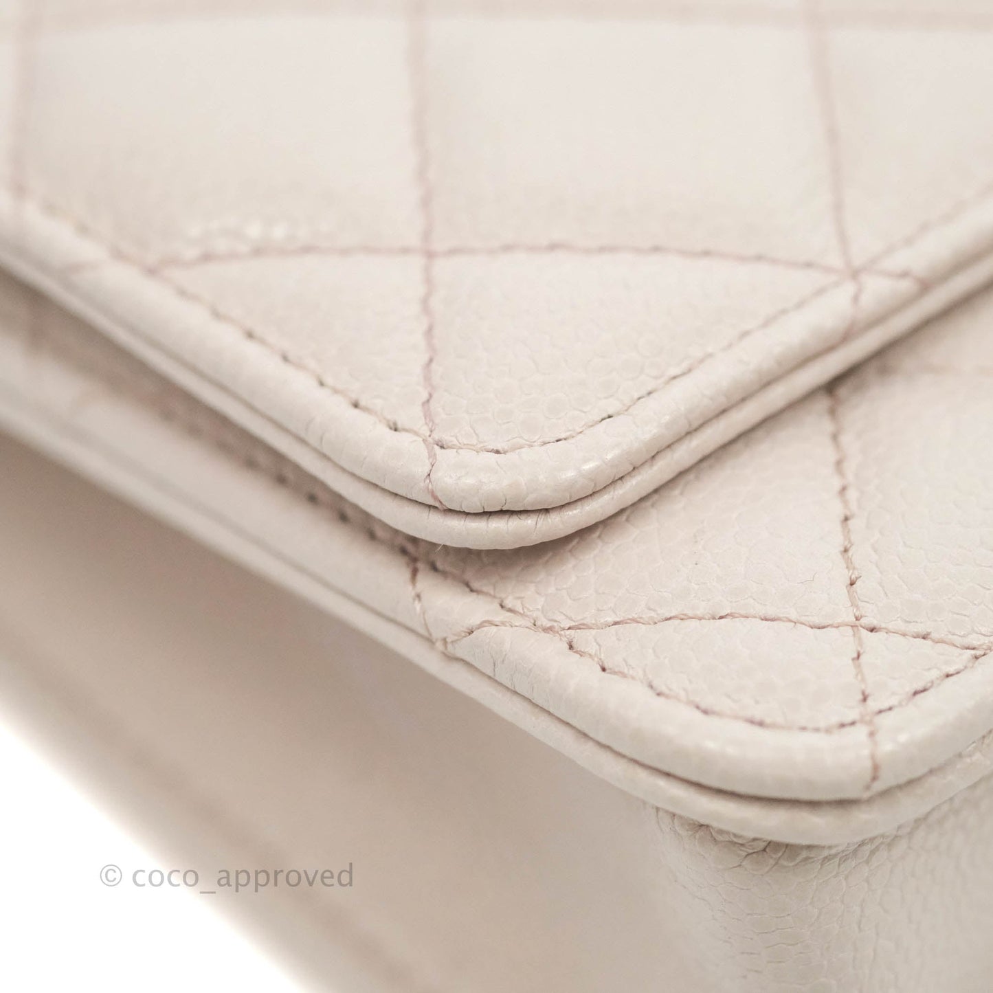 Chanel Quilted WOC Lilac Caviar CC Coco Chain Gold Hardware