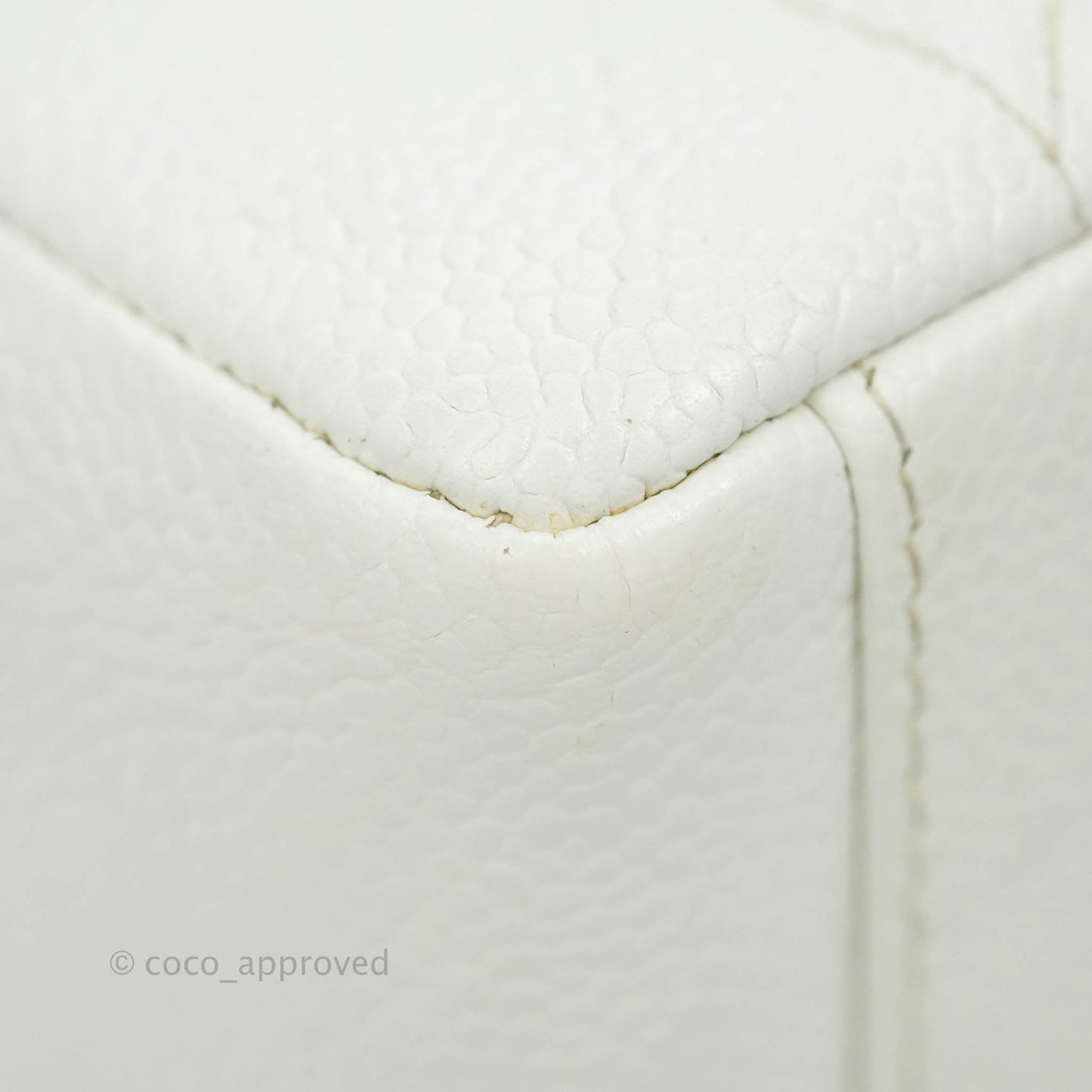 Chanel Vintage Medium Classic Quilted Diana Flap Bag White Caviar Silver Hardware