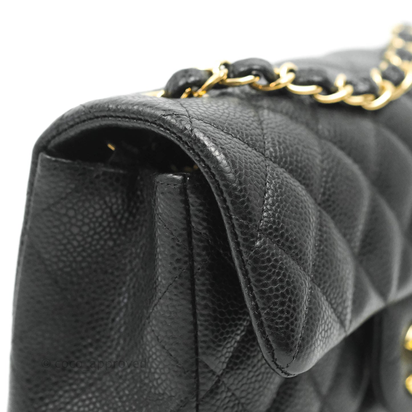 Chanel Quilted Mini Rectangular Flap Black Caviar Gold Hardware 18S