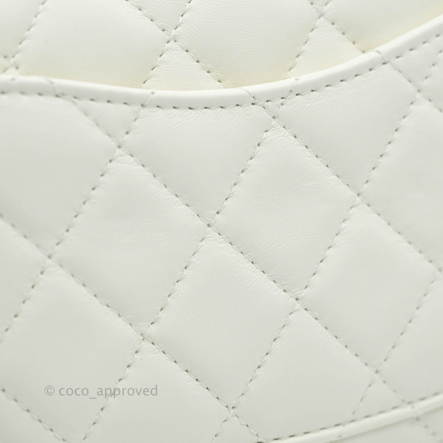 Chanel Mini Rectangular Pearl Crush Quilted White Lambskin Aged Gold Hardware 22C