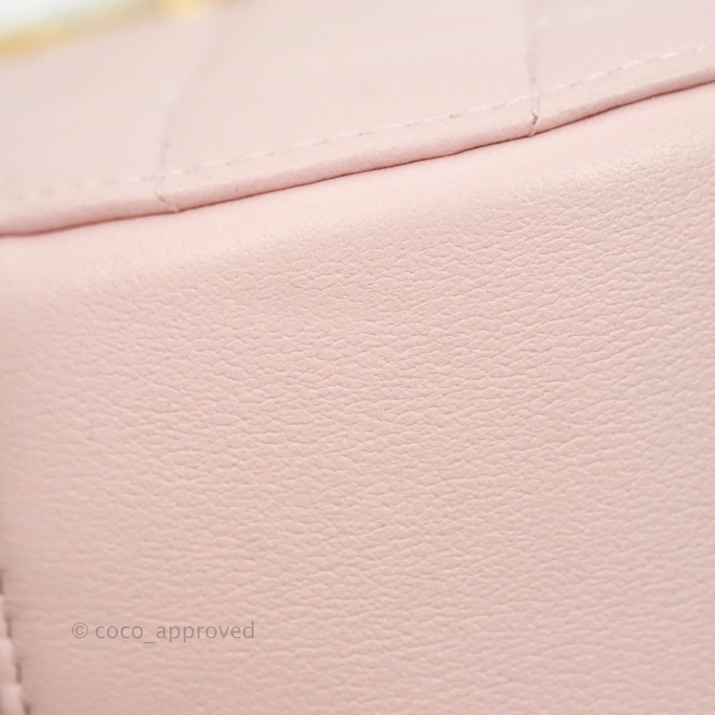 Chanel Quilted Round Clutch with Pearl Chain Light Pink Calfskin Aged Gold Hardware 21S