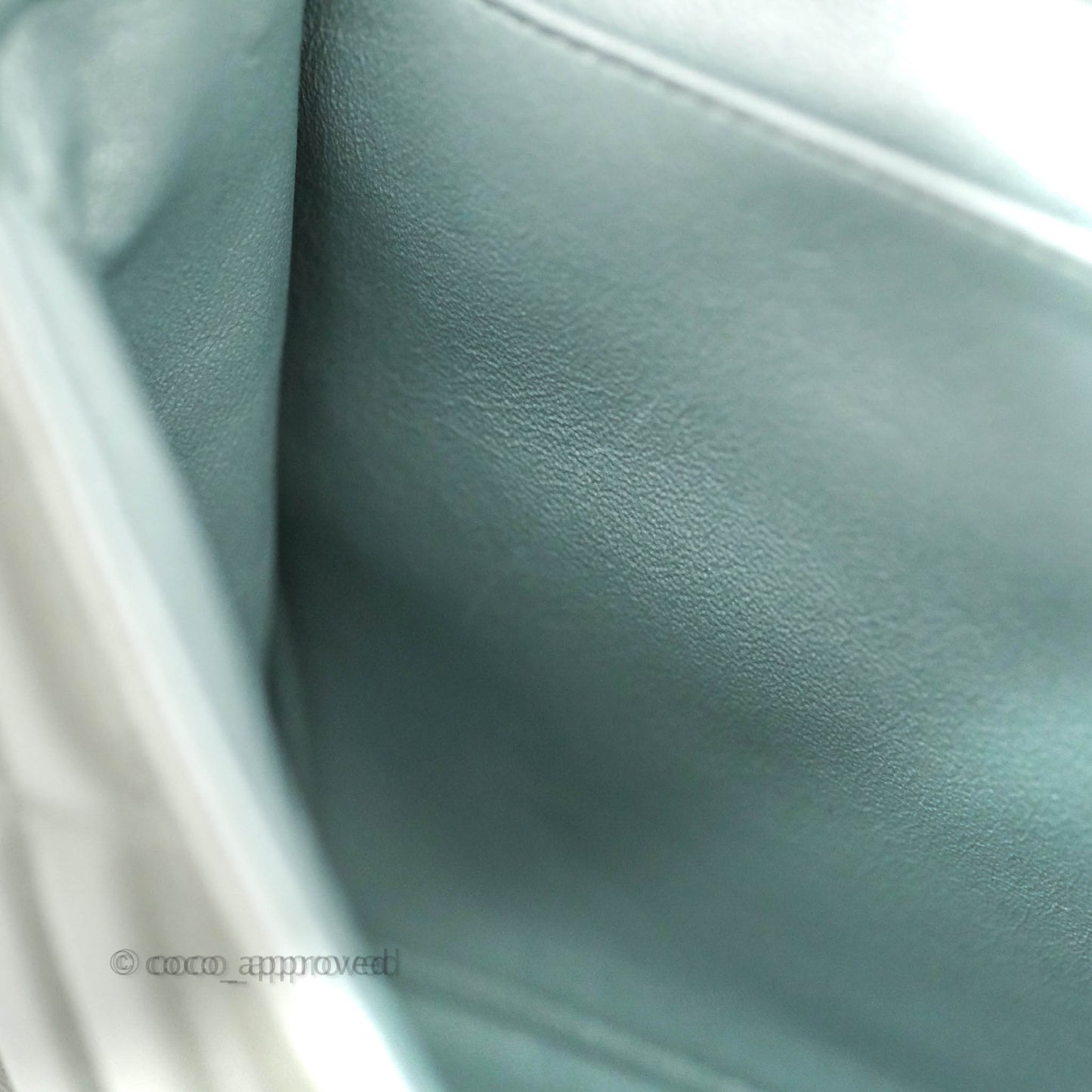 Chanel Quilted Clutch with Chain Silver Lambskin Matte Silver Hardware