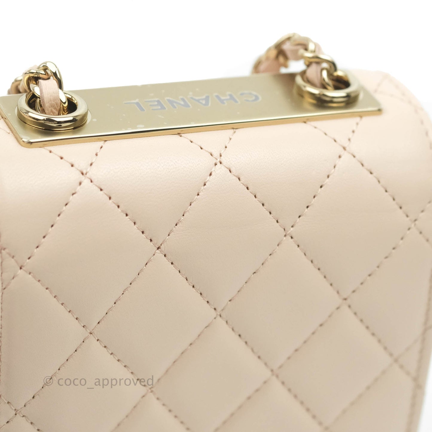 Chanel Mini Quilted Trendy CC Clutch With Chain Rose Clair Pink Lambskin Gold Hardware