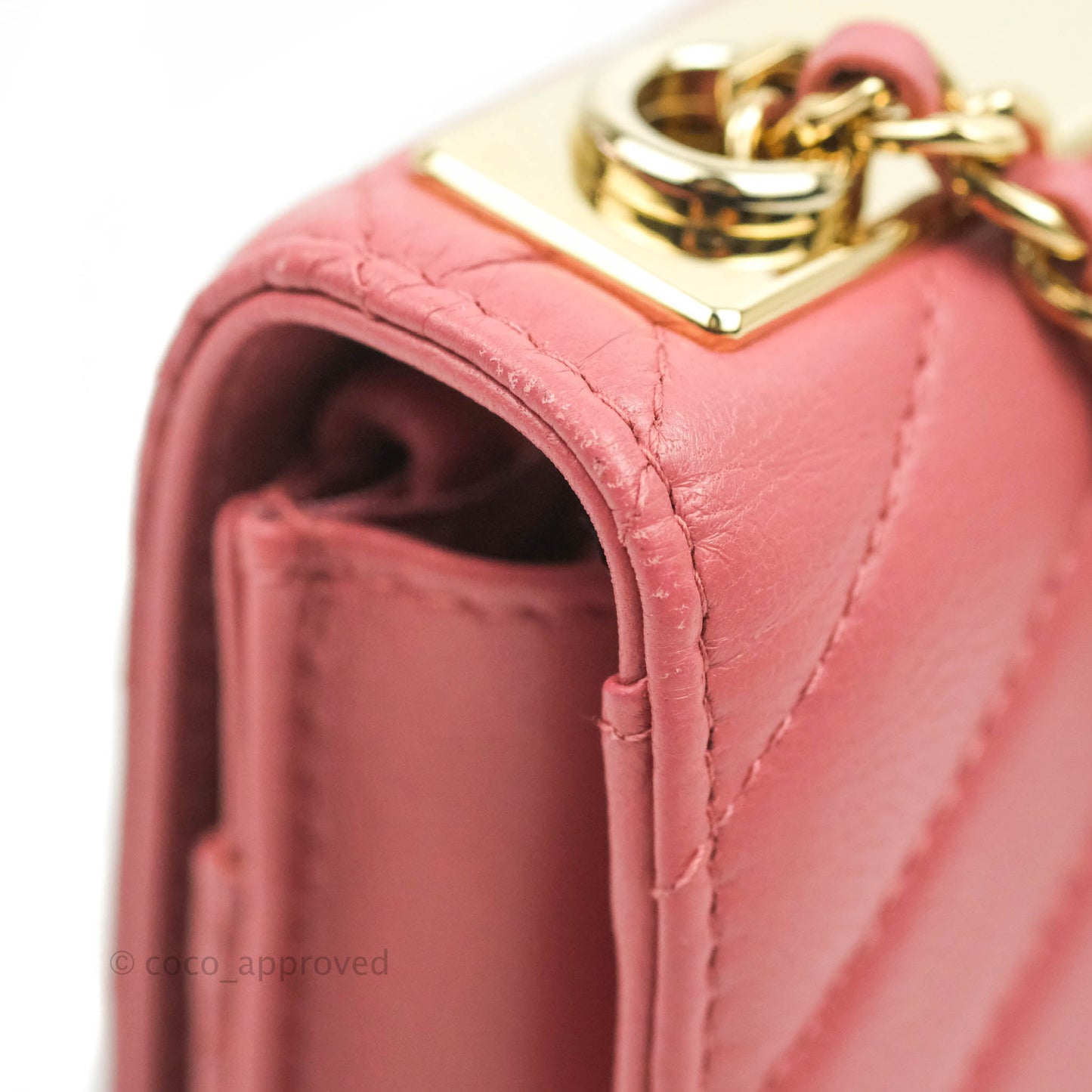 Chanel Trendy CC WOC Wallet on Chain Chevron Pink Lambskin Gold Hardware