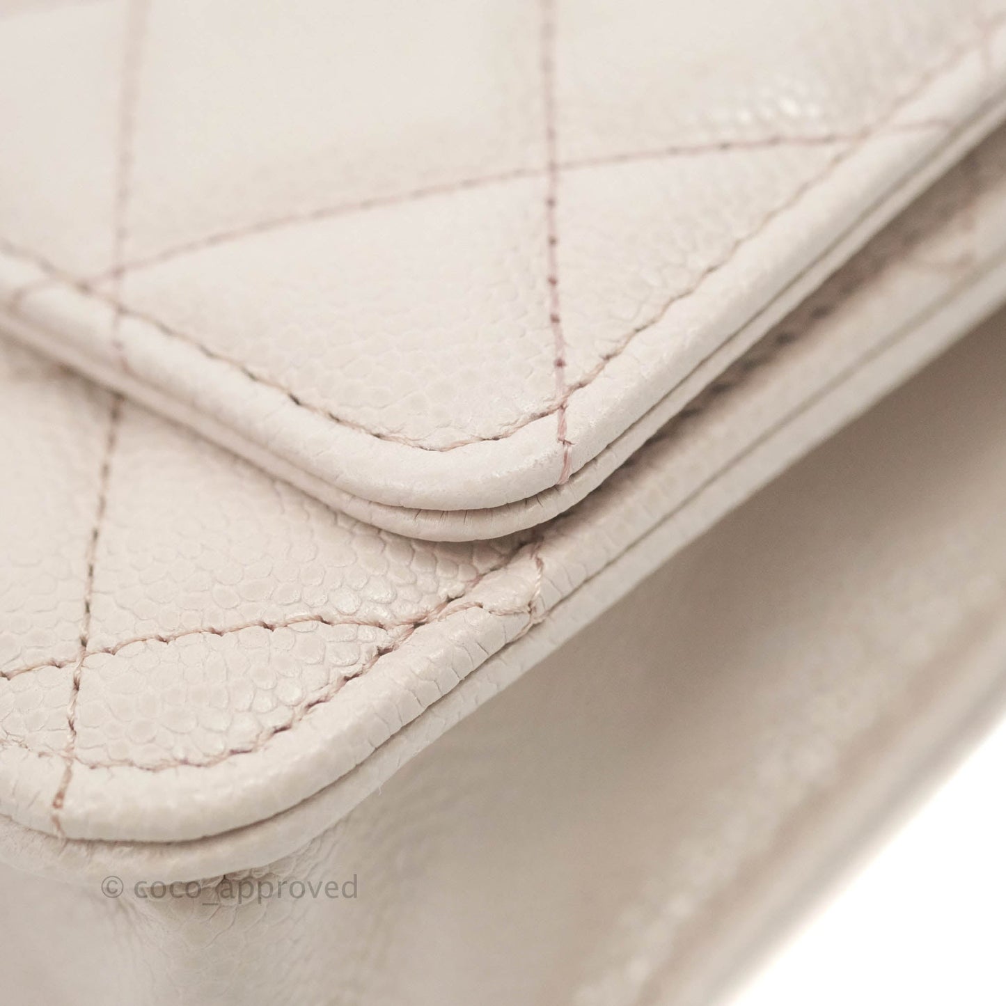 Chanel Quilted WOC Lilac Caviar CC Coco Chain Gold Hardware