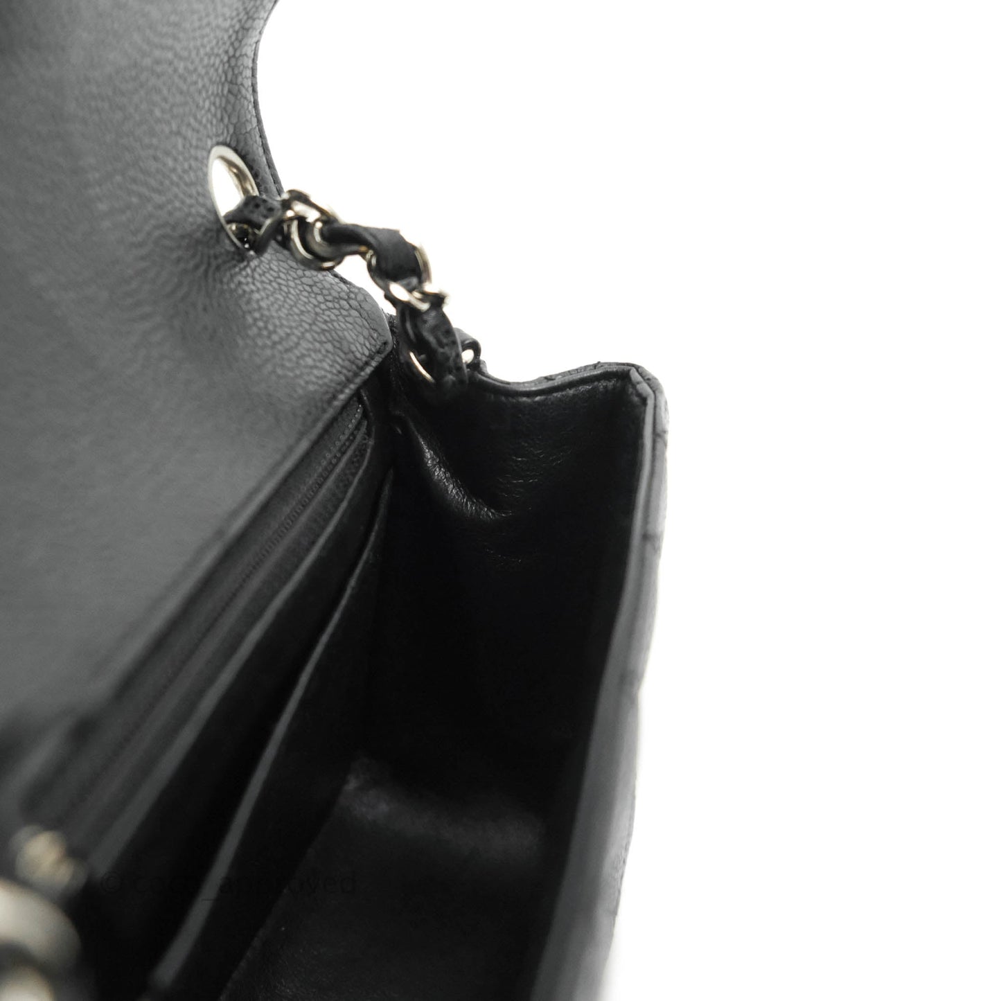 Chanel Mini Square Quilted Black Caviar Silver Hardware