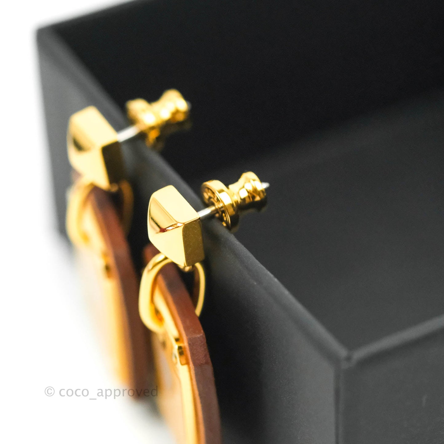 Hermès As De Coeur Drop Earrings Gold Swift Gold Hardware
