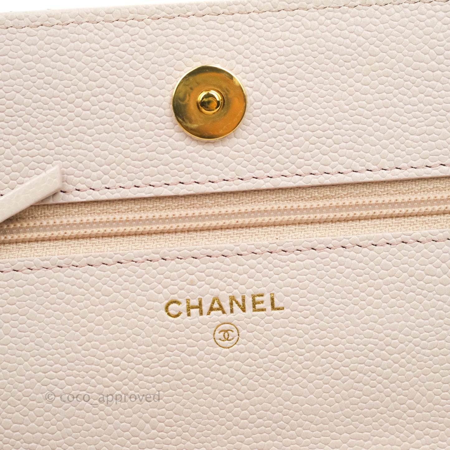 Chanel Quilted WOC Lilac Caviar CC Coco Chain Gold Hardware