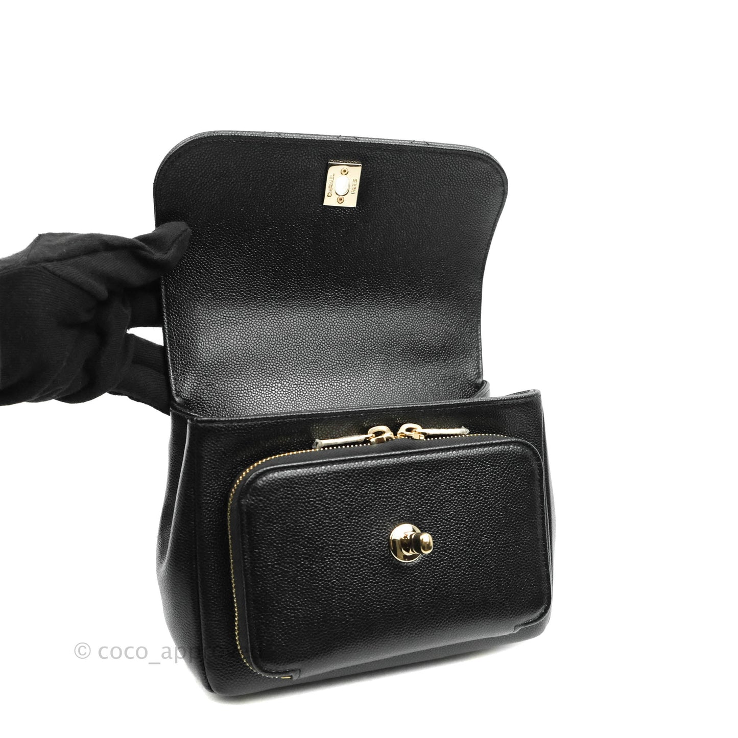 Chanel Small Quilted Business Affinity Flap Black Caviar Gold Hardware