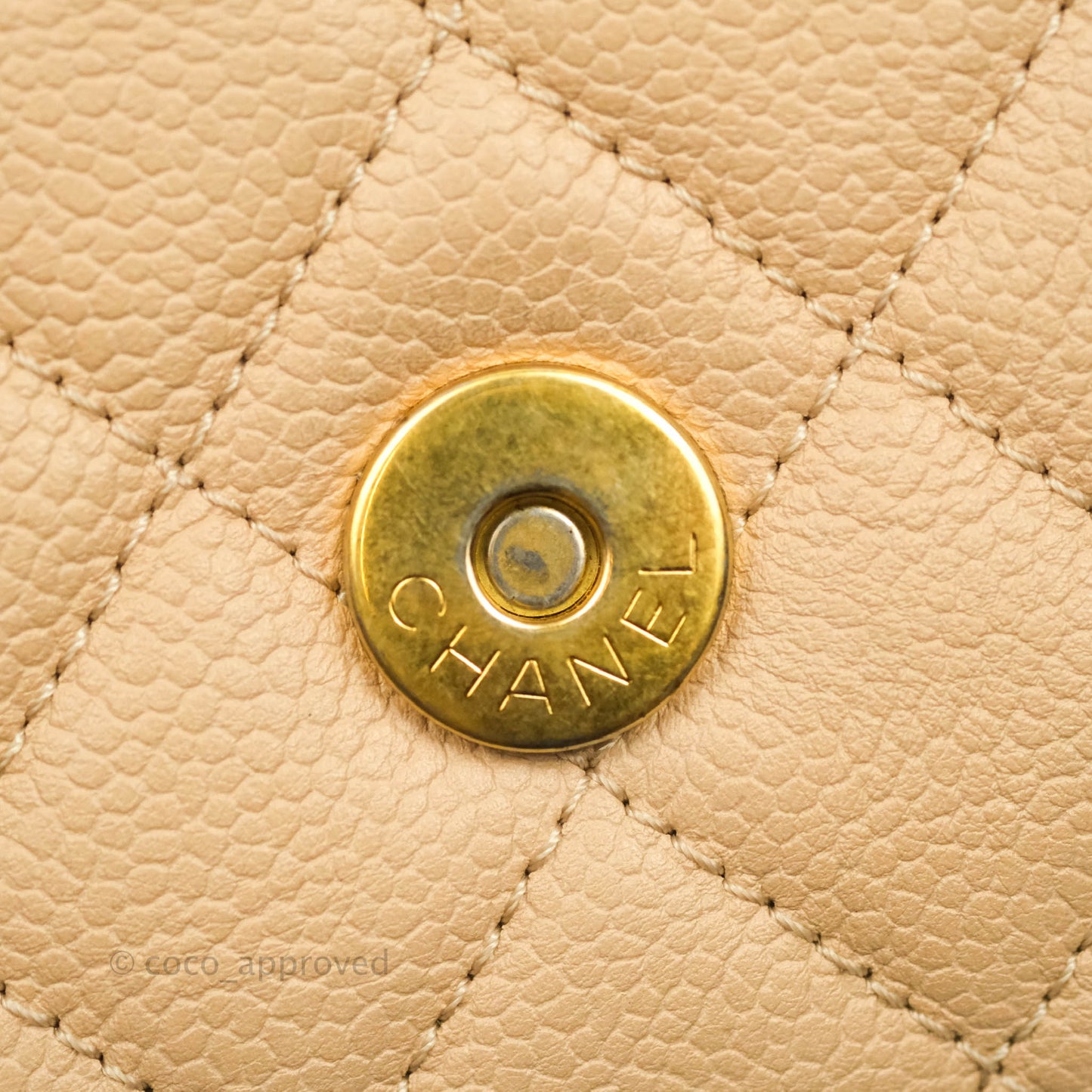 Chanel Quilted Medium CC Filigree Flap Beige Black Caviar