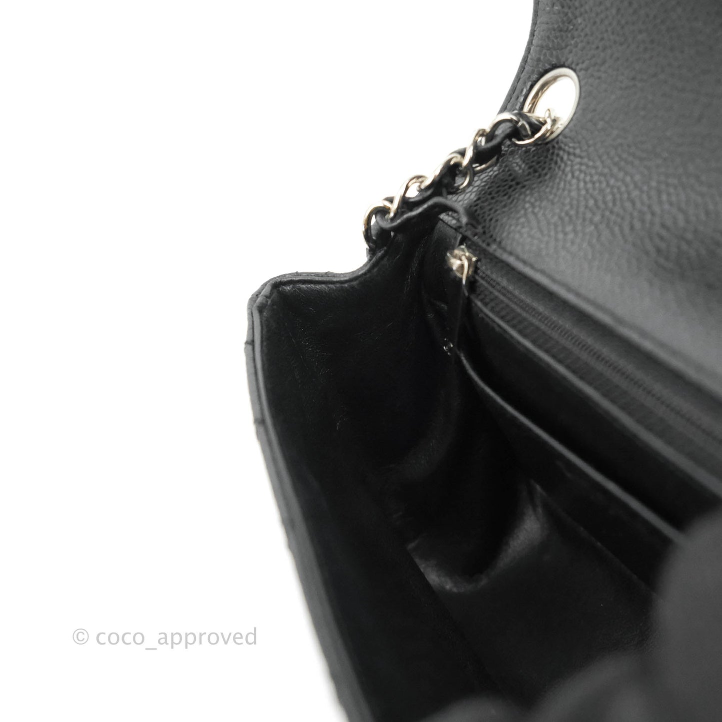 Chanel Mini Square Quilted Black Caviar Silver Hardware