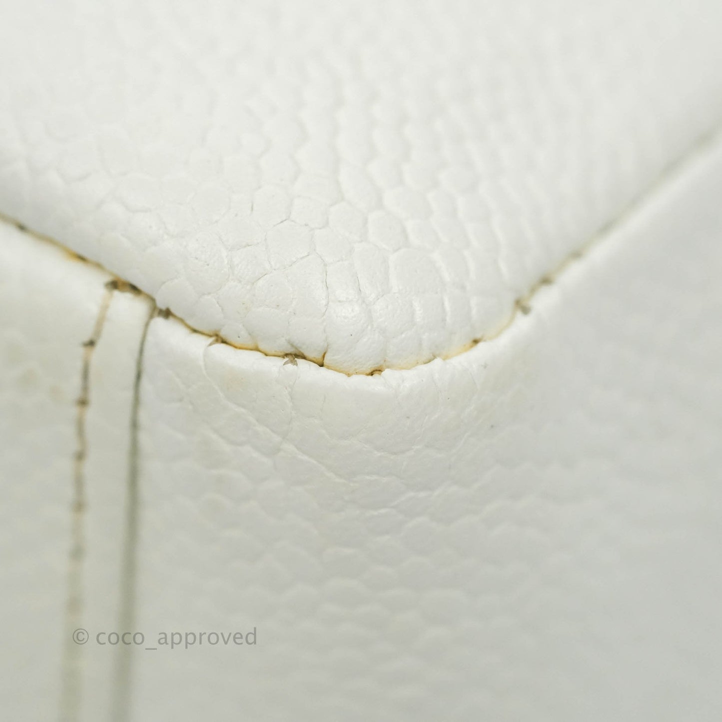 Chanel Vintage Medium Classic Quilted Diana Flap Bag White Caviar Silver Hardware