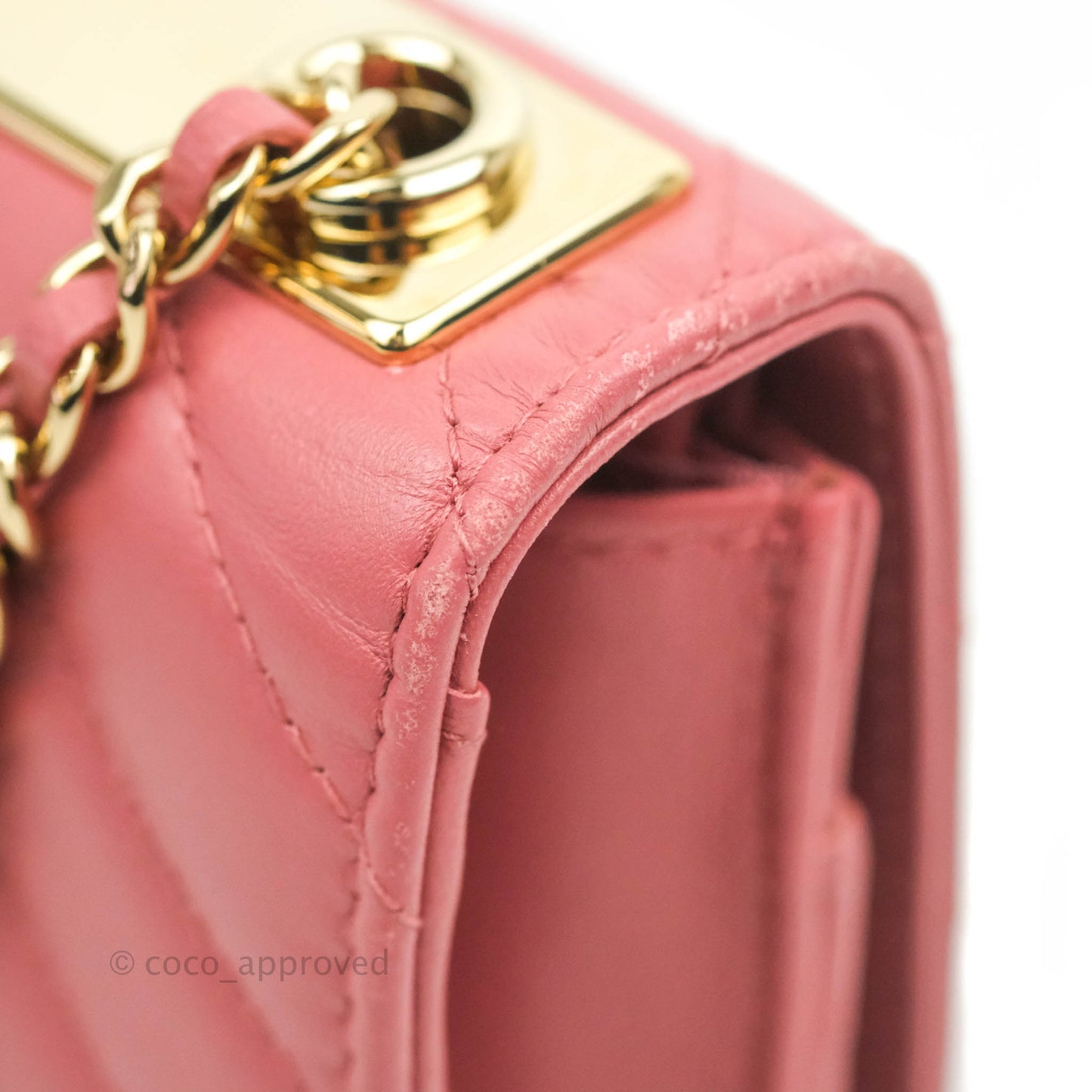 Chanel Trendy CC WOC Wallet on Chain Chevron Pink Lambskin Gold Hardware