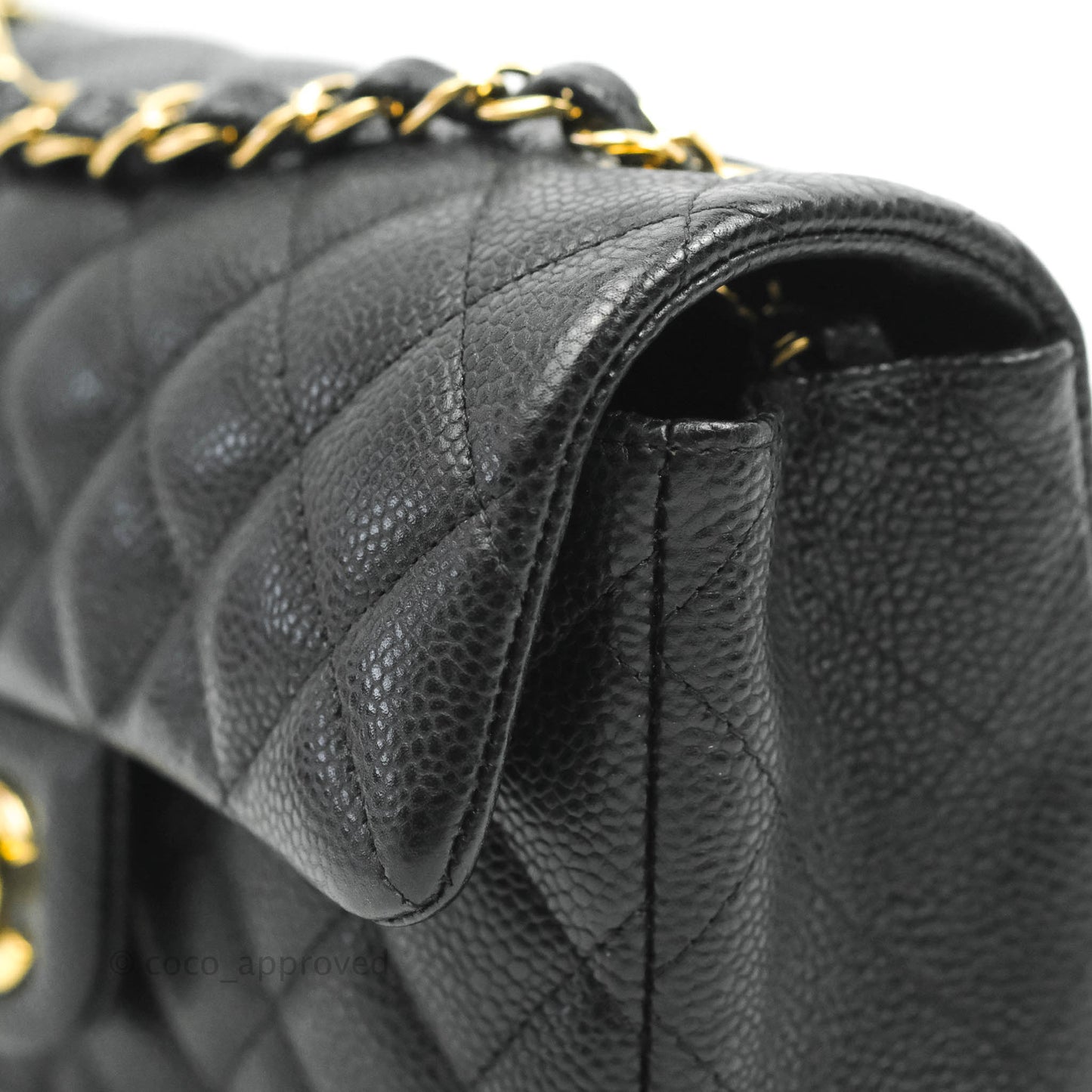 Chanel Quilted Mini Rectangular Flap Black Caviar Gold Hardware 18S