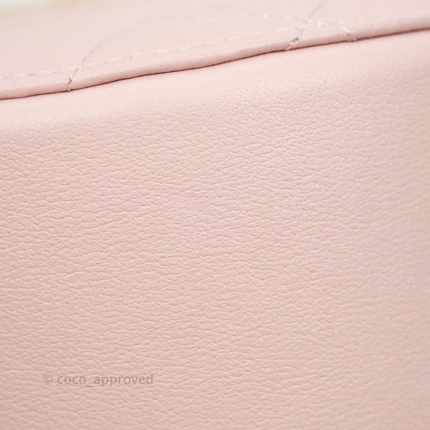 Chanel Quilted Round Clutch with Pearl Chain Light Pink Calfskin Aged Gold Hardware 21S