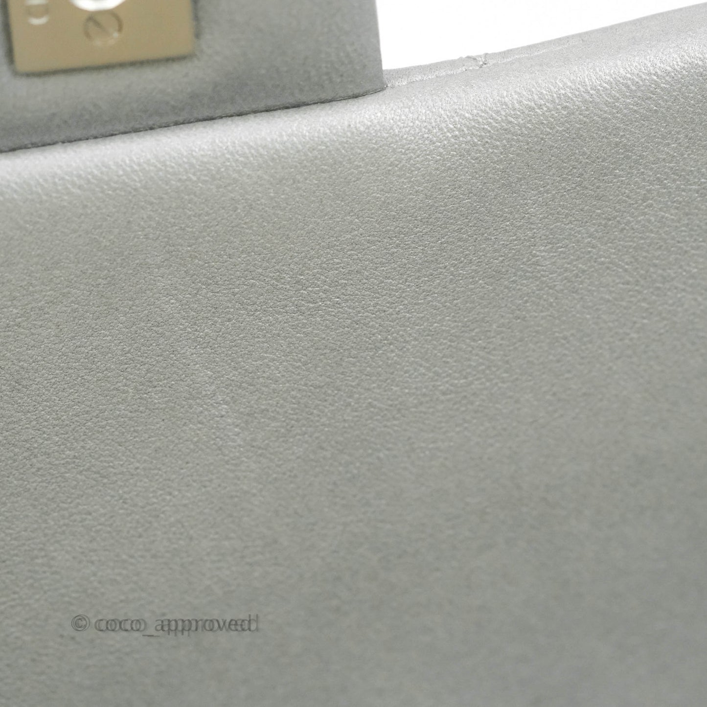 Chanel Quilted Clutch with Chain Silver Lambskin Matte Silver Hardware