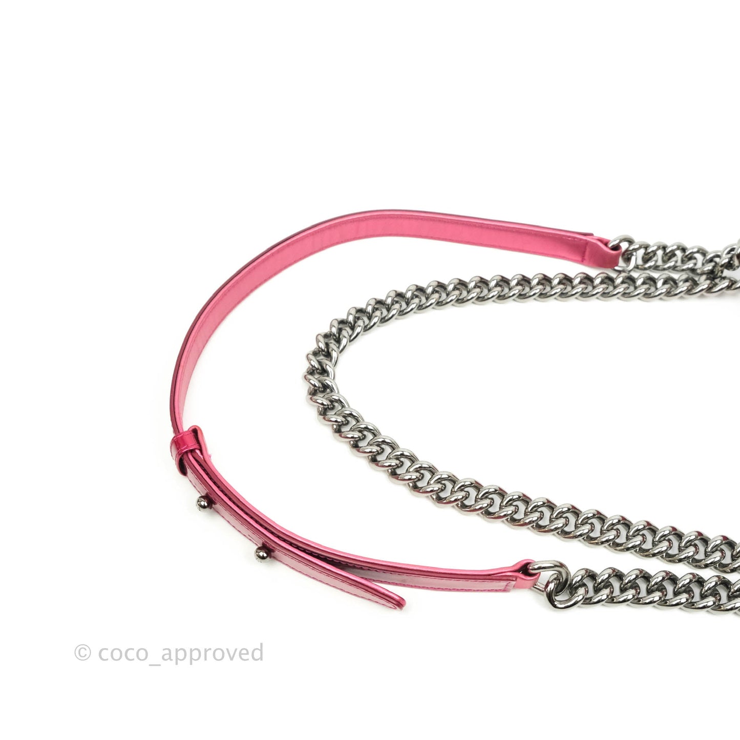Chanel Quilted Small Boy Metallic Pink Patent & Lambskin Gun Metal