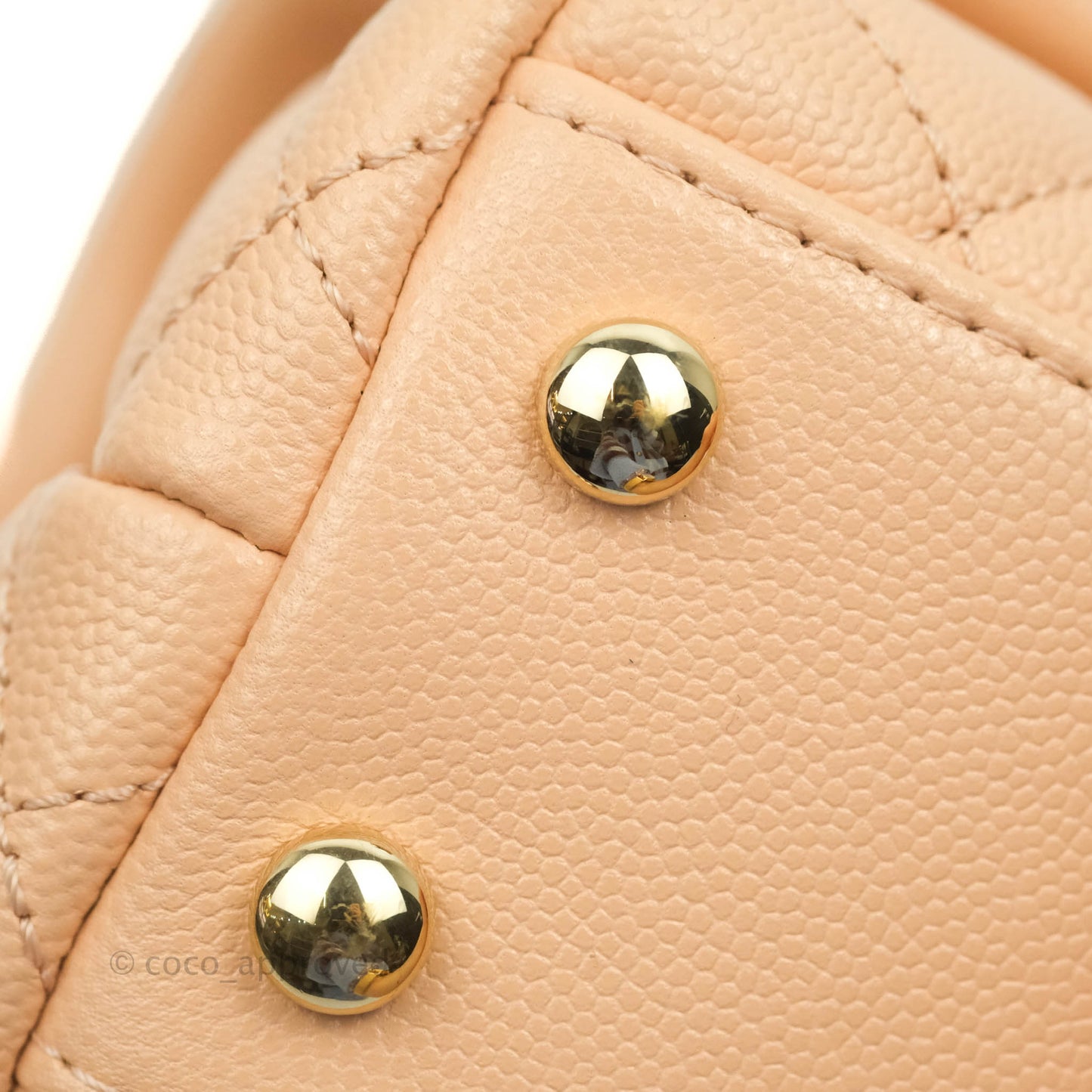 Chanel Extra Mini Coco Handle Quilted Beige Pink Caviar Gold Hardware 21A