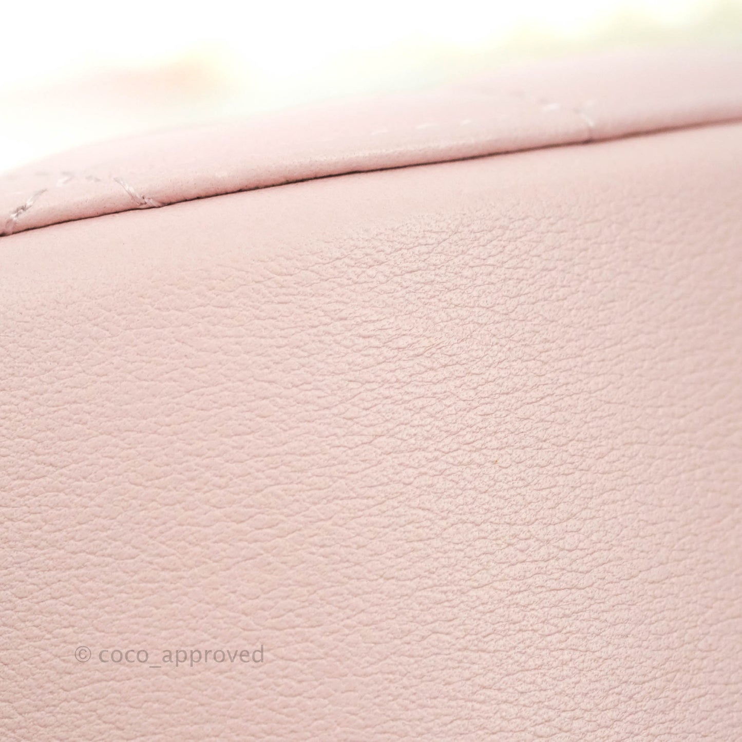 Chanel Quilted Round Clutch with Pearl Chain Light Pink Calfskin Aged Gold Hardware 21S