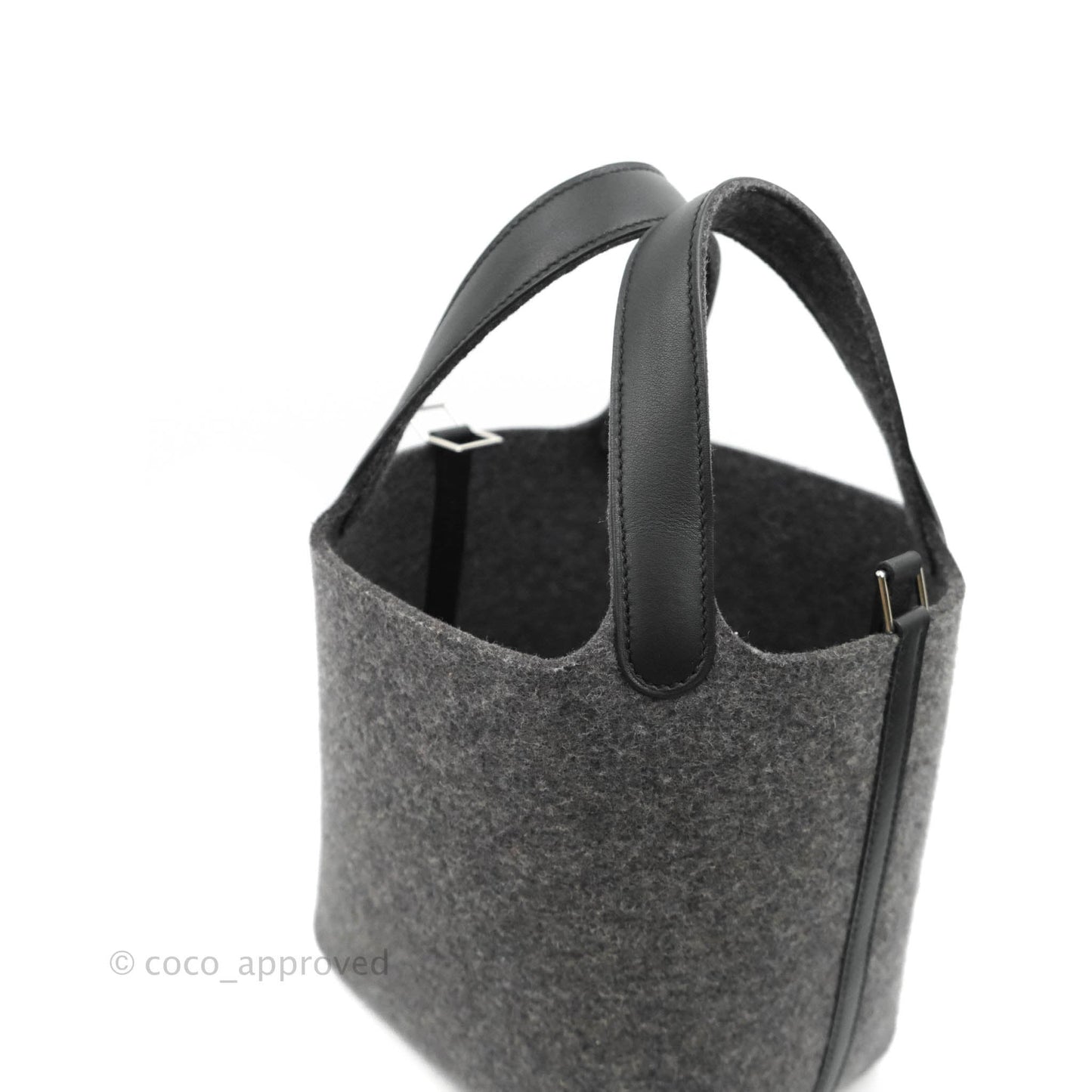 Hermès Wool Feutre Swift Grey Picotin Lock 18 PM Palladium Hardware