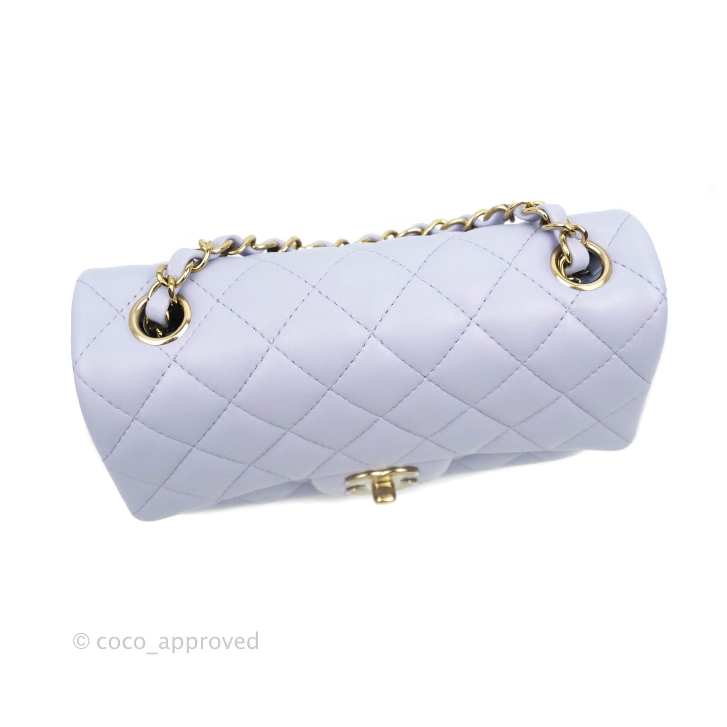 Chanel Quilted Mini Rectangular Lilac Lambskin Gold Hardware 21K