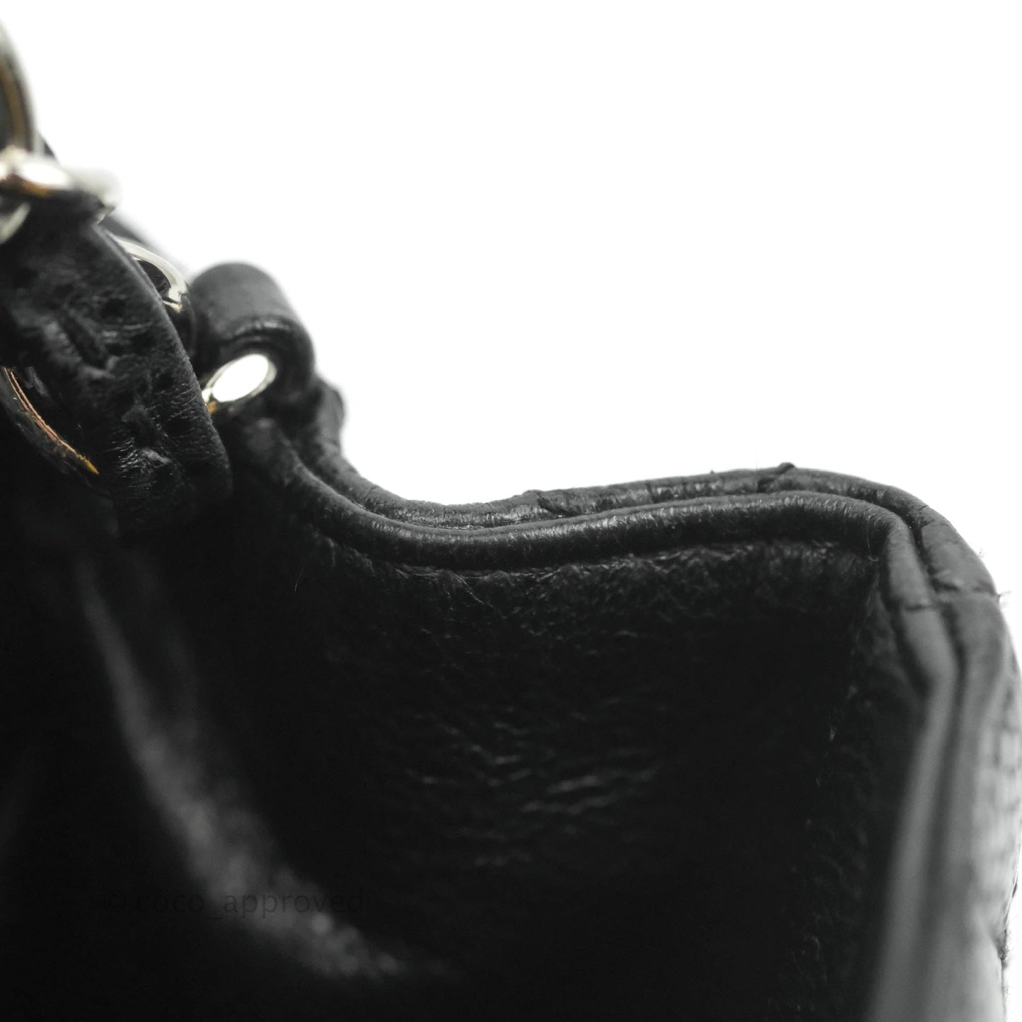 Chanel Mini Square Quilted Black Caviar Silver Hardware