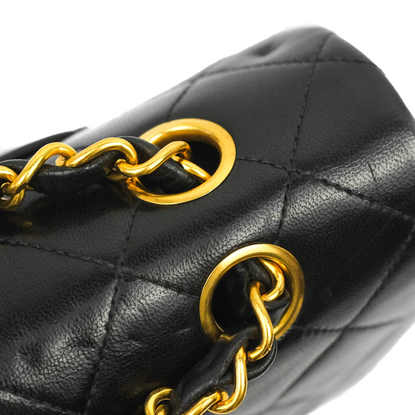 Chanel Vintage Classic M/L Medium Double Flap Black Lambskin 24K Gold Hardware