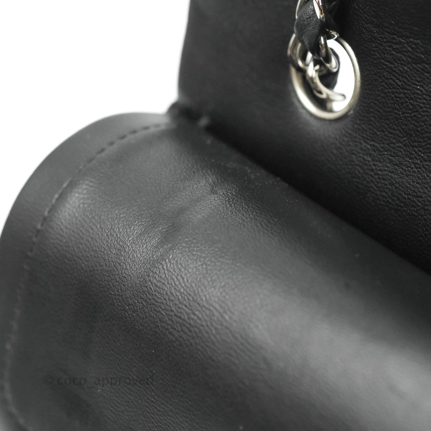 Chanel Classic M/L Medium Double Flap Black Lambskin Silver Hardware