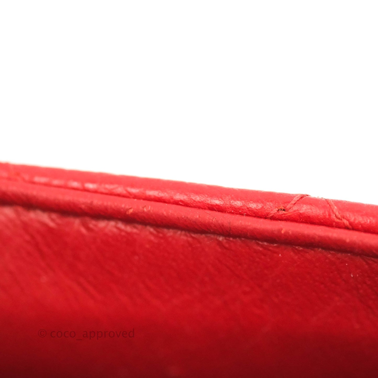 Chanel Quilted Mini Rectangular Flap Red Caviar Silver Hardware
